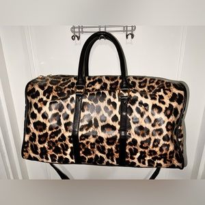 Leopard Print Duffle Tote